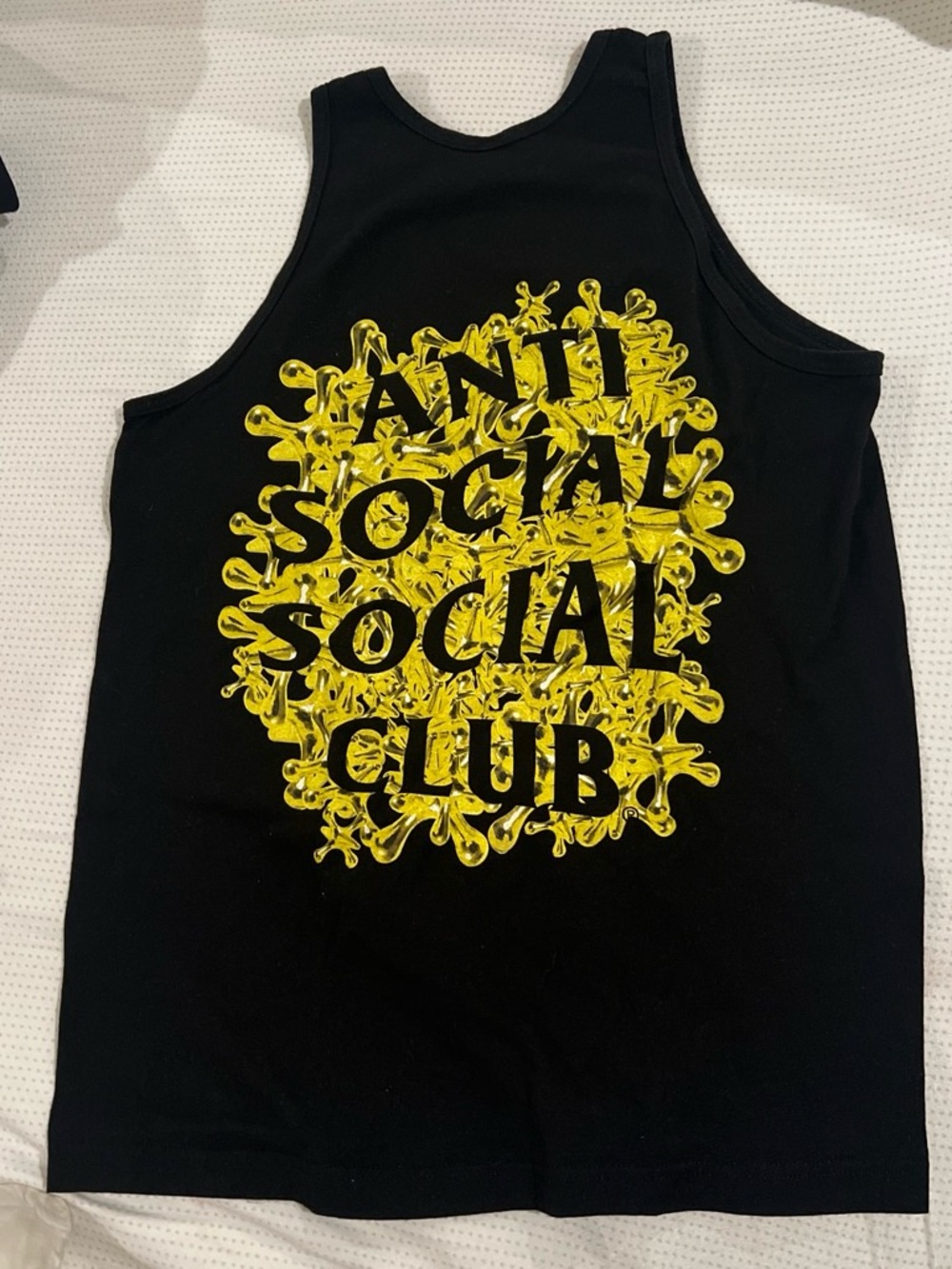 Anti Social Social Club Black Tank with Yellow Splash Logo